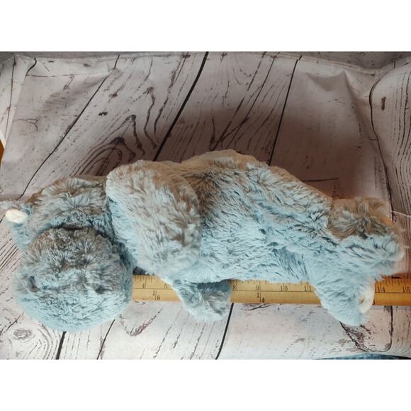 Cloud B Light Blue Hippo Plush Stars on Feet Baby Toy Lovey Sewn Eyes 13" - Picture 6 of 7